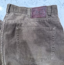 Vtg Polo Ralph Lauren Pants Mens 38x30 Brown Corduroy Chino Pockets BH