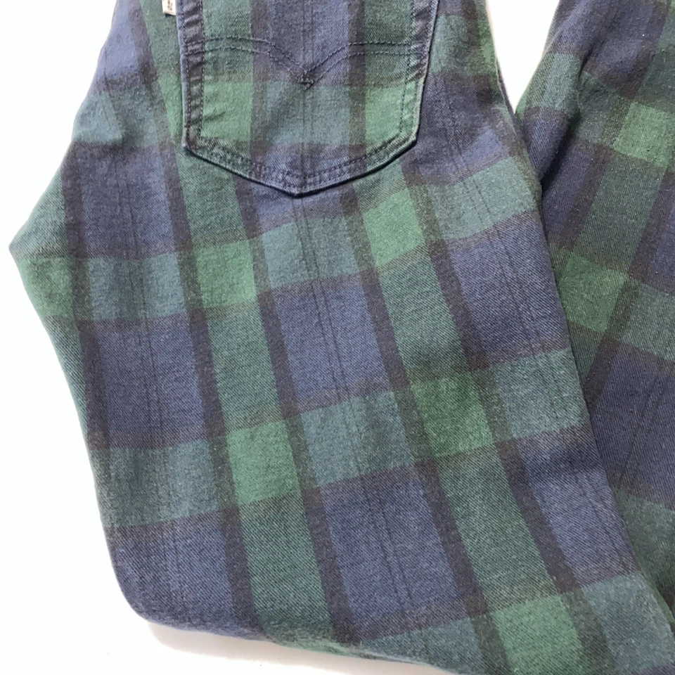 Levi's 511 Denim Tartan Plaid Jeans Unisex Sz 30X30 Unique Holiday Ugly Xmas - Image 2 of 4