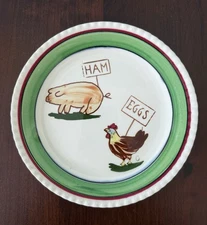 Blue Ridge Southern Pottery Ham and Eggs Plate 8.25”