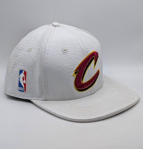 Pro Standard Cleveland Cavaliers Hat White Leather NBA Basketball Adjustable Cap