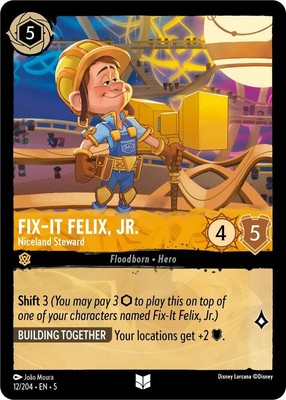4x Fix-It Felix, Jr. - Niceland Steward - 12/204 - Uncommon - Cold Foil NM-Mint 