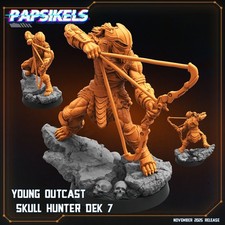 Young Outcast Skull Hunter Resin Miniature Sci-Fi Warrior Archer 32mm Scale