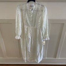 Willow Creek White Cotton Blend Nightgown Babydoll Cottagecore USA Sz Lg Satin