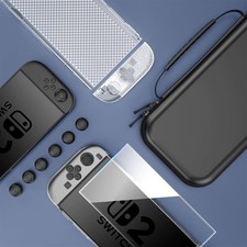 For Nintendo Switch 2 Accessory Case Set -PC Cover TPU Joycon Grip,Carrying Bag