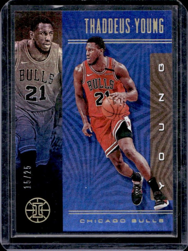 2019-20 Panini Illusions Thaddeus Young Blue #/25 Bulls