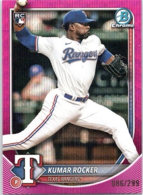 2025 Bowman Chrome Kumar Rocker Fuchsia Refractor /299 #98 Texas Rangers RC SP