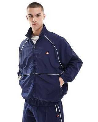 Ellesse Men's Jacket Navy Shell Track Top Retro Kahlochi Medium