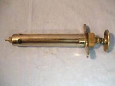 Vintage Peters Serum Company Veterinary Stainless Steel Syringe