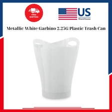 Metallic-White Garbino 2.25G Plastic Trash Can