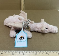 Jellycat Rose Dragon Bag Charm Plush ROSE4BC See Pics Imperfect Tags