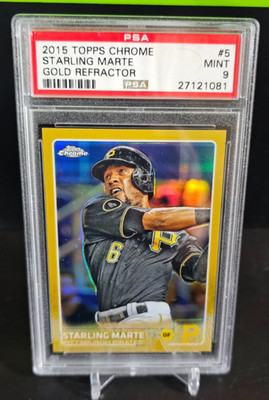 2015 Topps Chrome GOLD Refractor #35 STARLING MARTE 3/50 PSA 9