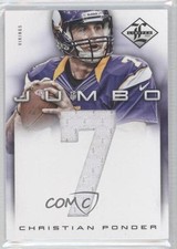 2012 Limited Jumbo Materials Jersey Numbers 18/25 Christian Ponder #19 0e5