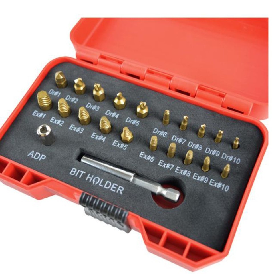 Screw Extractor Model Socket Stripped Screw Extractor Kit with Magnetic Bit Holder and Socket ...