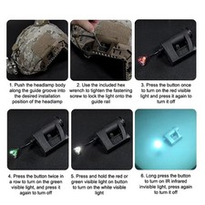 Tactical Helmet Light 3 Modes MPLS CHARGE LED Hunting Military Helmet Flashlight