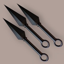 Naruto Anime Kunai - 3D gedruckte Cosplay Requisite (3er Set) Plastikspielzeug