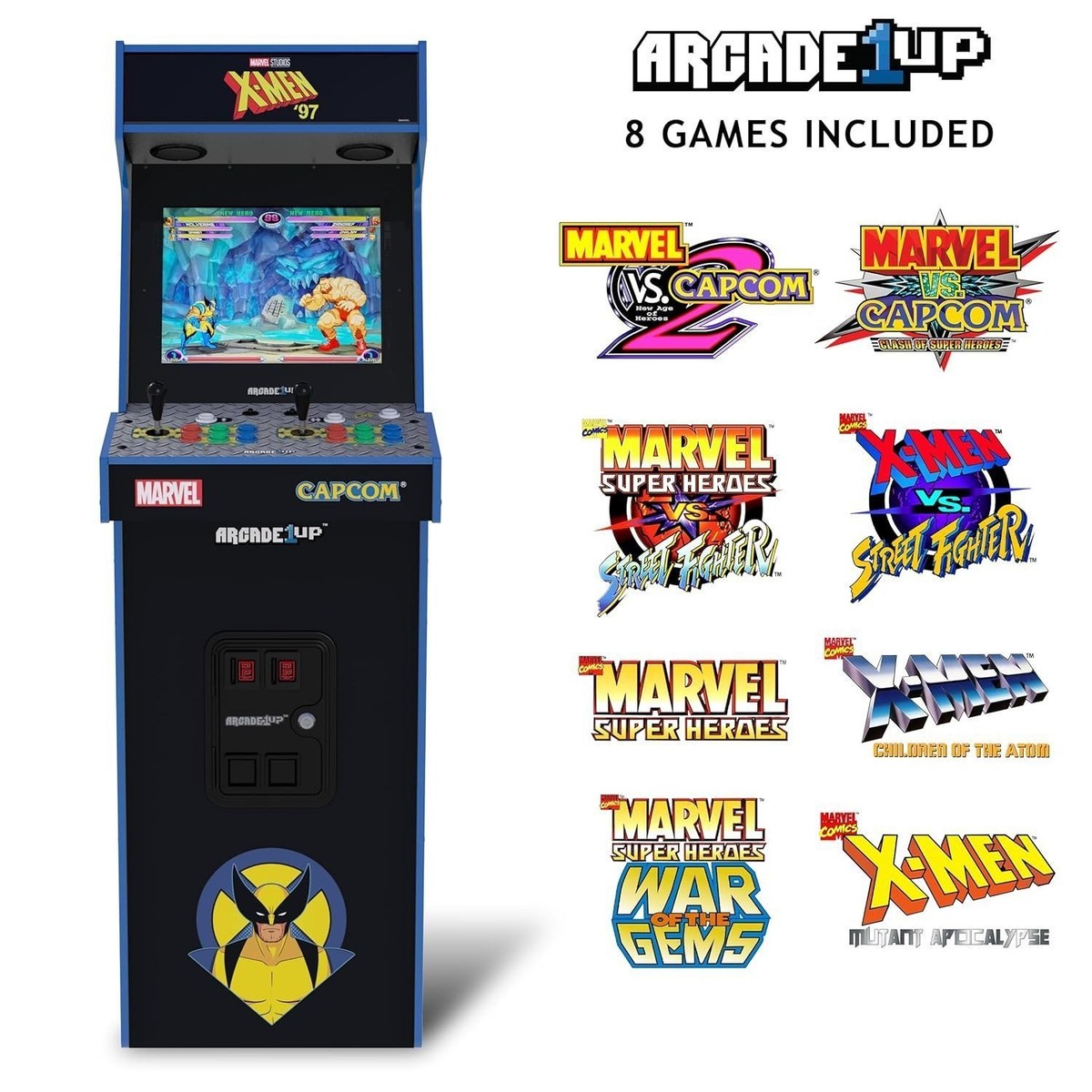 Arcade1Up Marvel vs Capcom 2 X-Men '97 Deluxe Arcade Cabinet Wi-Fi