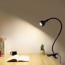 Flexible Clamp Clip On USB Desk Lamp Reading Light LED Bed Table Bedside Night