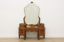 Tudor Vintage Walnut Vanity Dressing Table & Mirror Joerns #56558