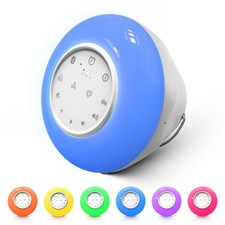 Gsou IPX6 Waterproof Bluetooth Shower Speaker with LED Lights, White Noise, C...
