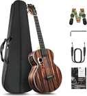 Caramel Ebony Wood Baritone Ukulele 30Inch Wood LCD Color Display Electric Ukele