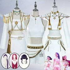 K-Pop Demon Hunters Zoey Rumi Mira Cosplay Costume Wigs White PU Leather Uniform