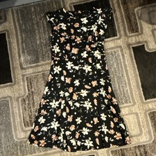 Floral Fit  Flare Dress Short Sleeve Knee Length Casual