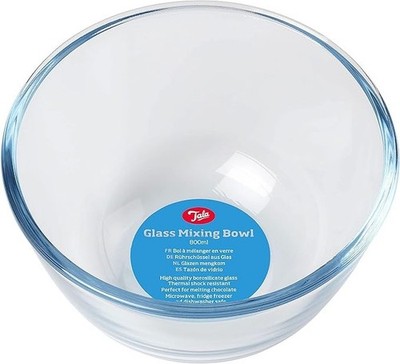 Tala Borosilikat 800ml Glas Rührschüssel, perfekt für das tägliche Backen, Lebensmittel Pre