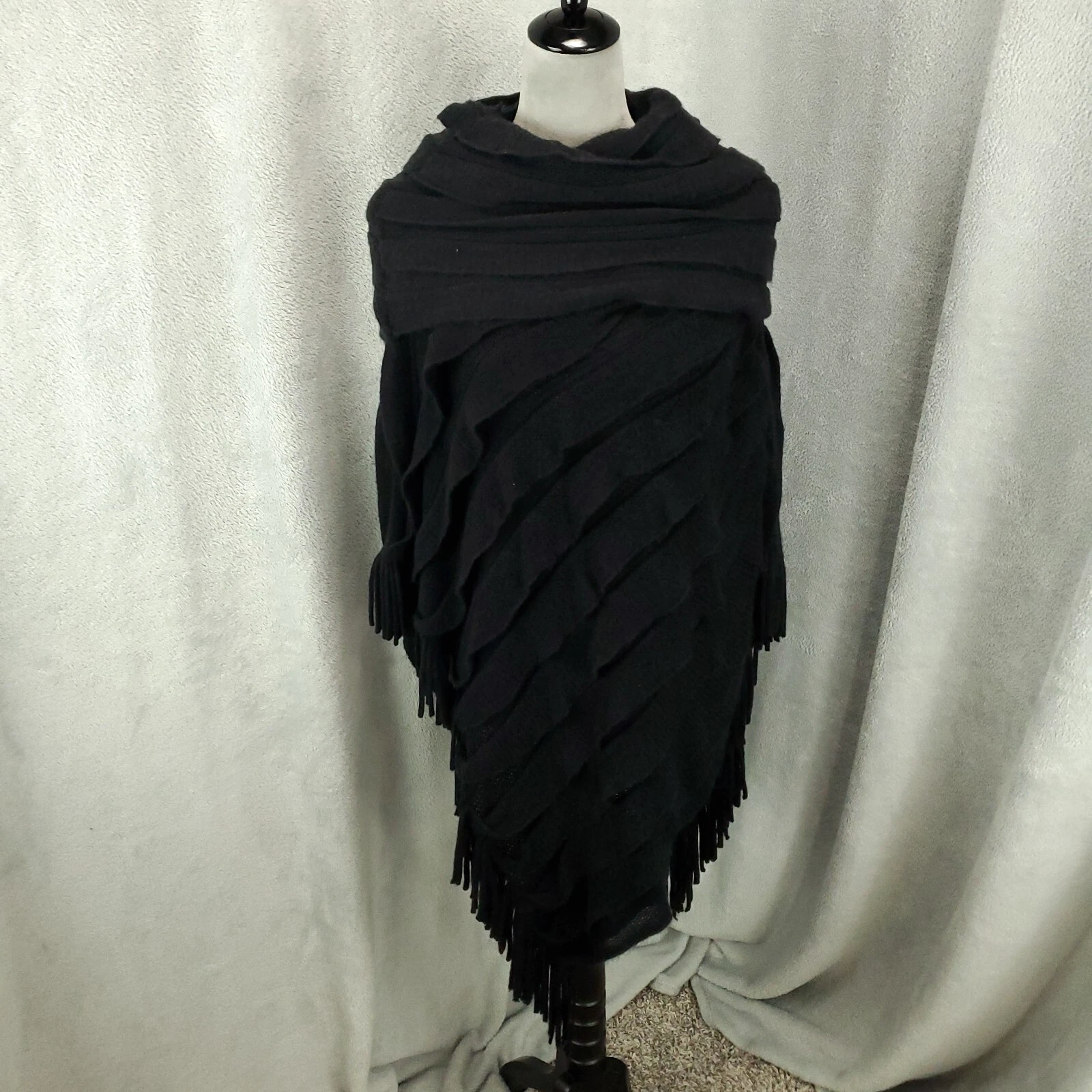 Calessa Sweater Womens XL Large Black Knit Stretchy Poncho Artsy Boho
Opens in a new window or tab