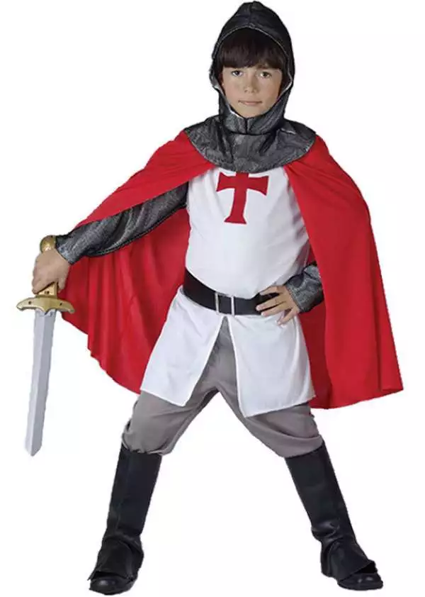 Childrens Kids St George Crusader Knight Fancy Dress Costume Age 9