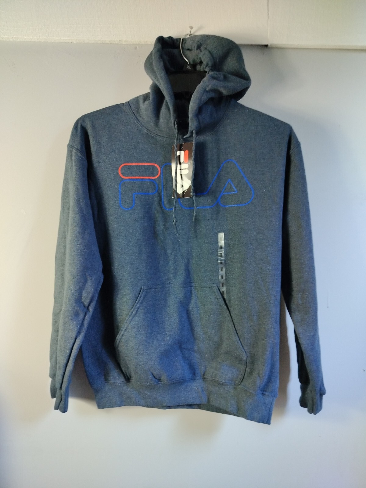 Felpa Fila Pullover Felpa con Cappuccio Taglia Media Grigio Regalo Vacanze