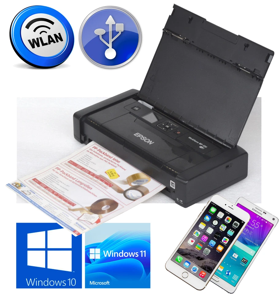 EPSON WORKFORCE WF-100W WIFI USB+WLAN MOBILER PRINTER AUCH FÜR ANDROID + IPHONE - Bild 2 von 4