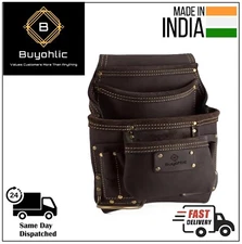 Heavy- Duty Leather Tool Bag for Drywall Contractors, Oil-Tanned Belt Pouches