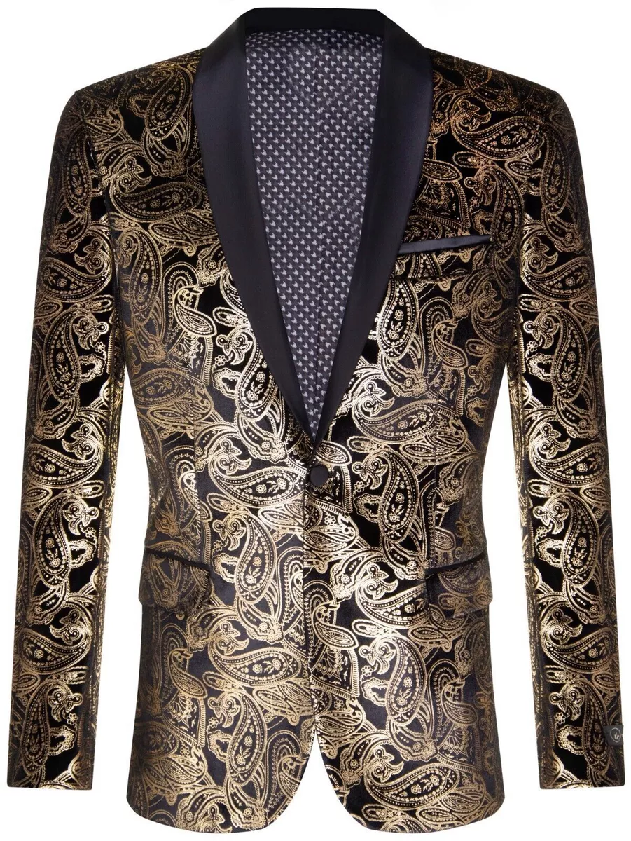 Black velvet top paisley blazer