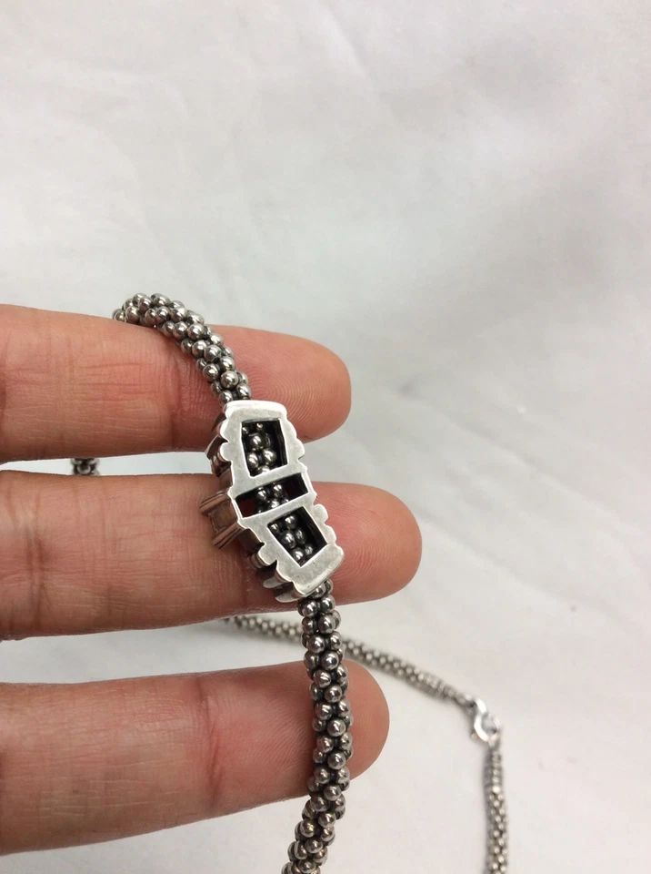 美丽的拉各斯鱼子酱纯银 925 18K 点黄水晶项链 — 第 4/4 张图片