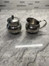 Oneida Stainless Steel Cream and Sugar Set