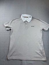 Roberto Cavalli Polo Shirt Mens XL Short Sleeve Gray Embroidered Contrast Collar