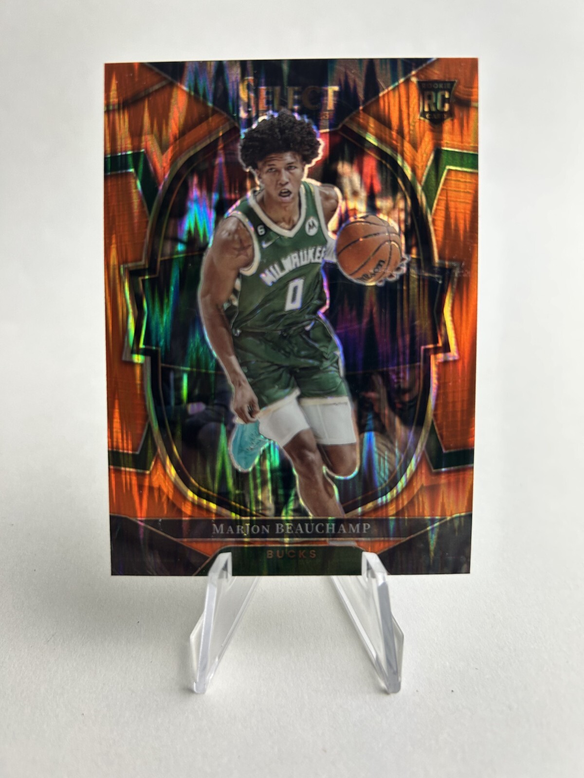2022-23 Panini Select #75 MarJon Beauchamp Orange Flash Prizms Rookie card