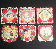 Carrington Valentines Day Gold Embossed Love Heart Card Lot (6 Cards) 3.5