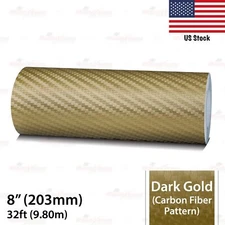 8" Vinyl Pinstriping Pin Car Styling Tape Sticker 203mm CARBON FIBER DARK GOLD