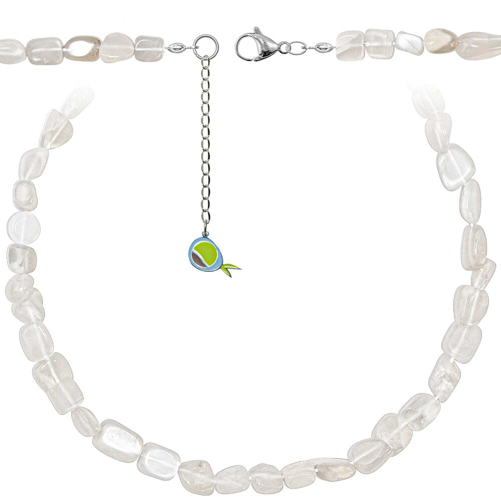 Collier pierre de lune blanche et perles 8-12 mm pour un style bohème chic