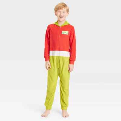 Seuss The Grinch Unisex Union Suit Pajamas Size 4/5 6/7 -10/12  NWT