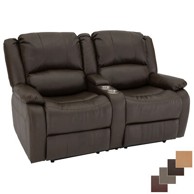 RecPro Charles 64'' RV Recliner Loveseat with Console RV Sofa