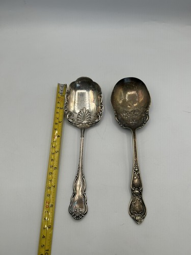 Benedict MFG CO And R.C.C.O Large Serving Spoons Silver plate Antique - Picture 3 of 9