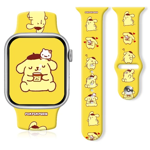 Pom Pom Purin Silikon Armbanduhr - Armbänder für Apple Watch S8765432SE 38/49MM - Bild 9 von 31
