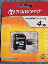 Transcend 4GB Micro SD Memory Card  Adapter for Camera Phone MP3 Tablet EB-10 
