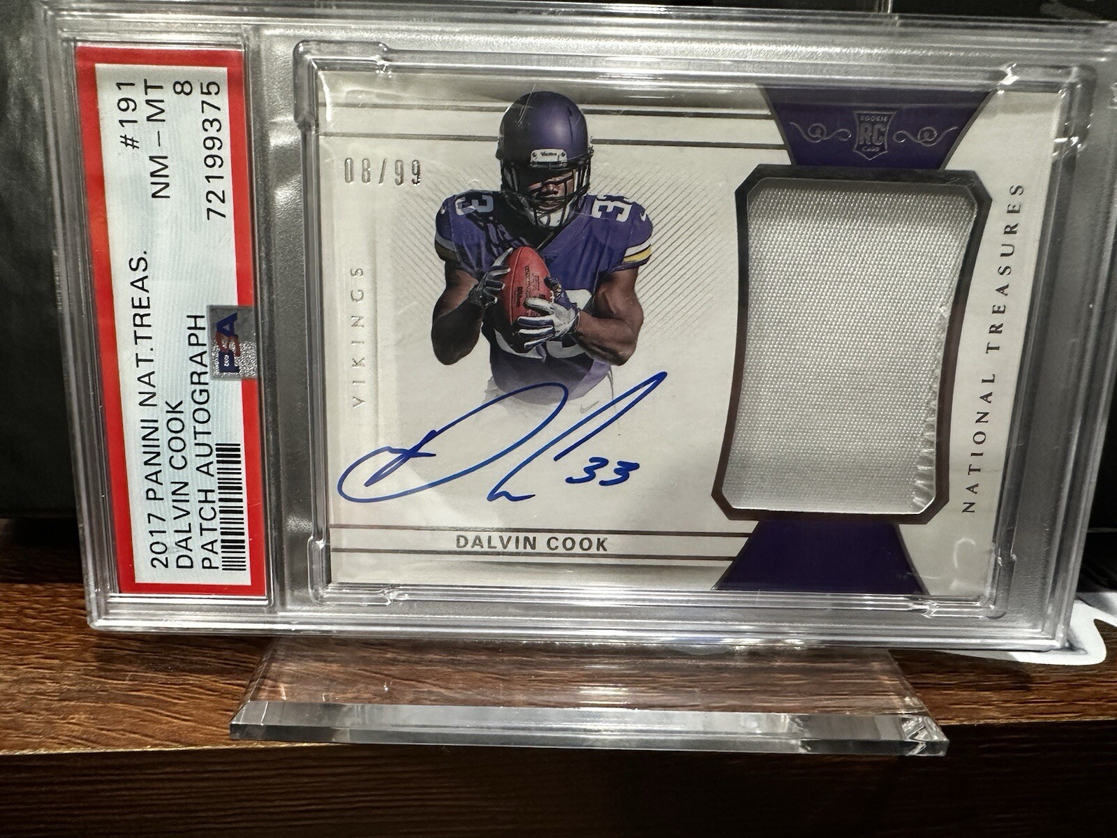 Dalvin Cook Panini National Treasures #191 Patch Autograph