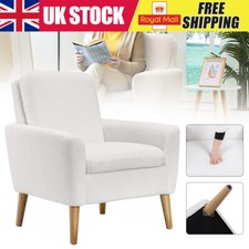 Modern Armchair Upholstered Seat Leisure Single Sofa Living Room Wood Legs