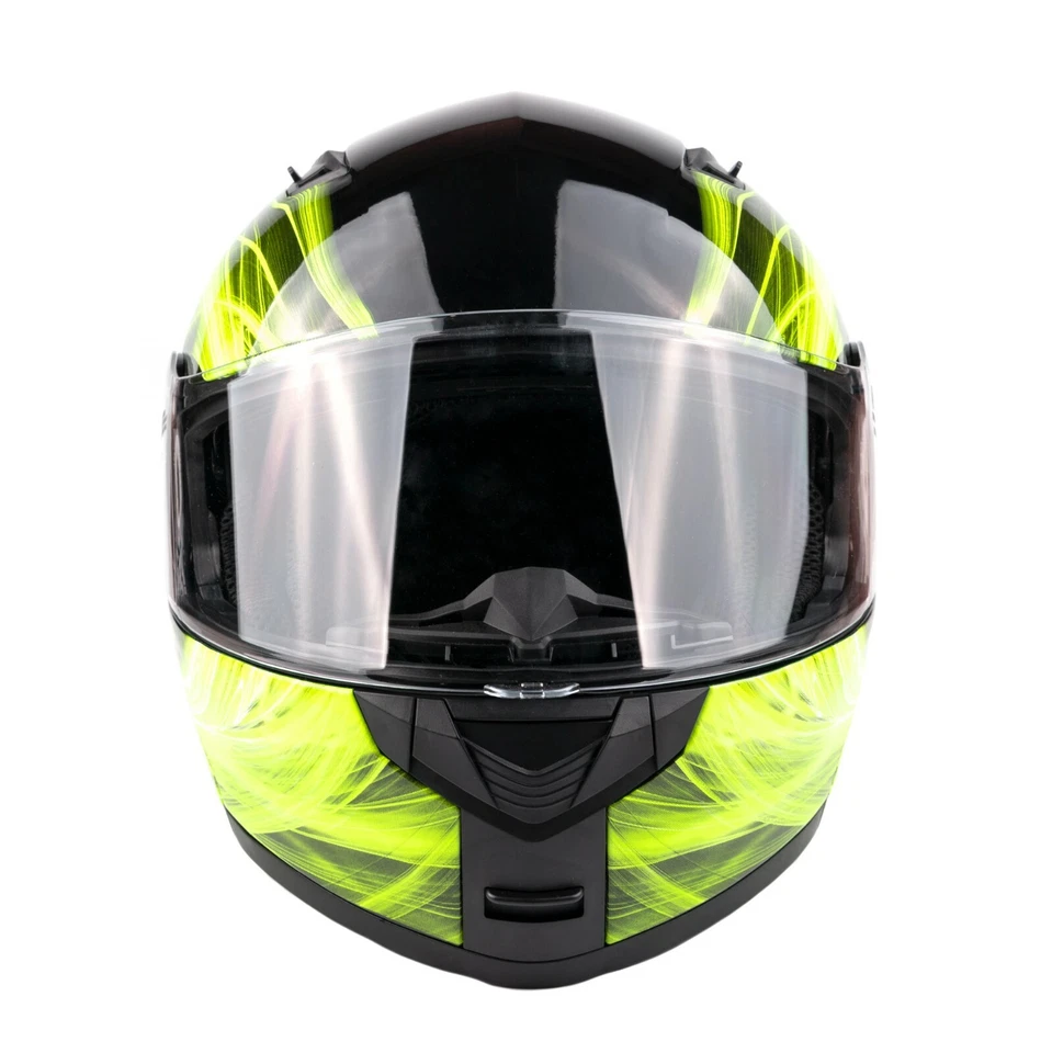 Yellow Adult Modular Flip Up Snowmobile Helmet w/ Dual Lens Anti Fog Shield DOT - Изображение 4 из 4
