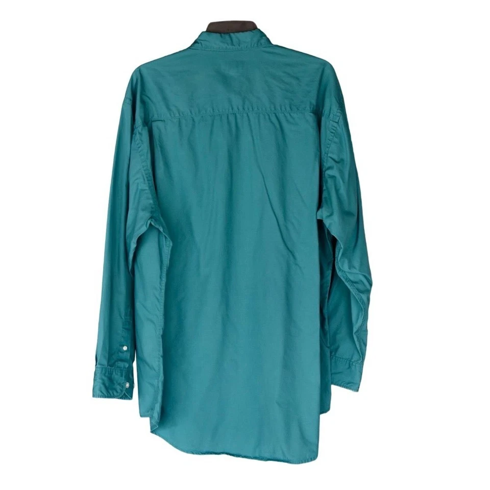 Men's Vintage Cutter & Buck Teal Long Sleeve  Dress Shirt 2 Ply Yarns XL - Image 2 of 4