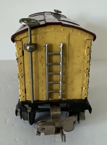 LIONEL O SCALE LINES 655 YELLOW AND BROWN BOX CAR SLIDING DOORS PRE WAR 1939 USA - Picture 13 of 20